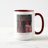 Élévations de New York par nuit - Rouge