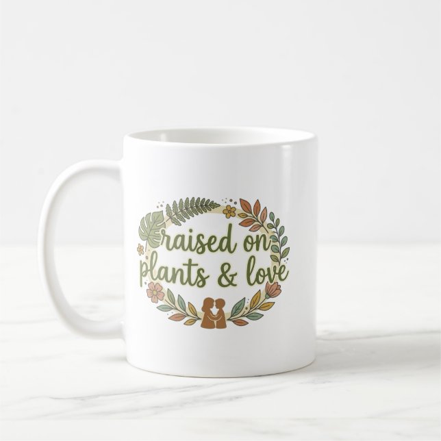 Mug Élevé aux Plantes et à l'Amour Rétro (Gauche)