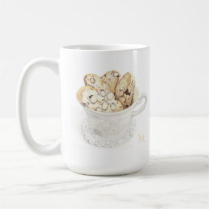 Mug Élevé Blanc BISCOTTI + Initiale