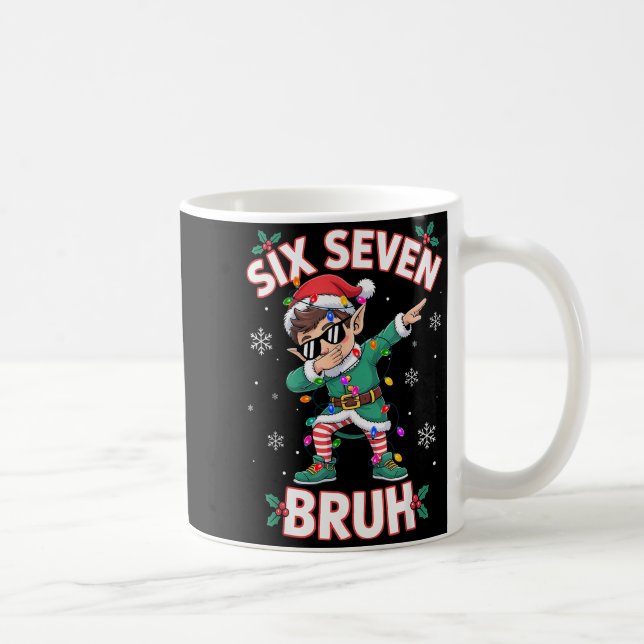 Mug Elf qui fait le dab Six Sept Bruh Noël 67 Meme Xma (Droite)