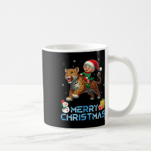 Mug Elf Riding Leopard Snowman Présenter Joyeux Noël