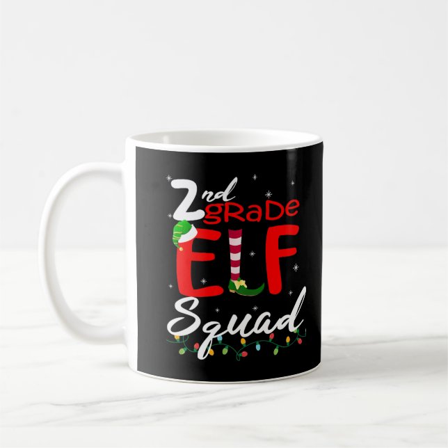 Mug Elf Squad Enseignant de Noël de deuxième année Top (Gauche)