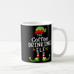 Mug Elfe de Noël buvant du café, pyjama assorti de Noë
