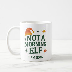 Mug Elfe de Noël drôle matin paresseux personnalisé