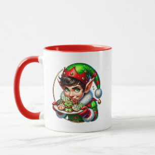 Mug Elfe de Noël festif ajouter monogramme