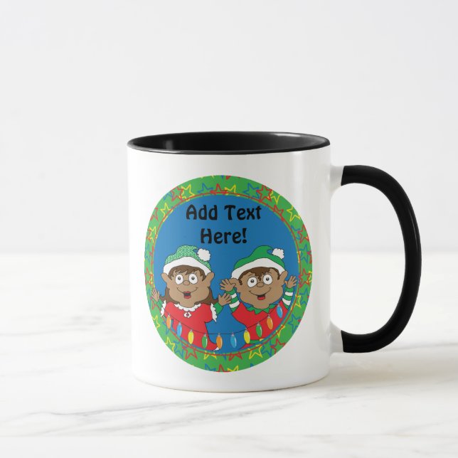 Mug Elfes de Noël de couleur (Droite)