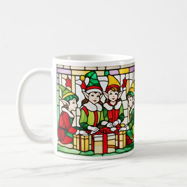 Mug Elfes de Noël en verre tendu (Gauche)