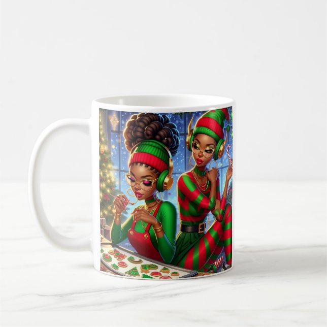Mug Elfes et bonbons de Noël (Gauche)
