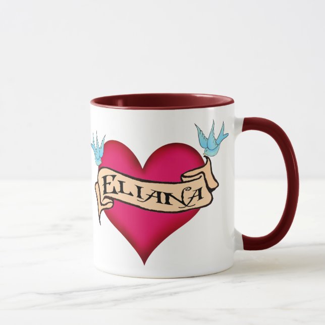 Mug Eliana - tatouage fait sur commande de coeur (Droite)