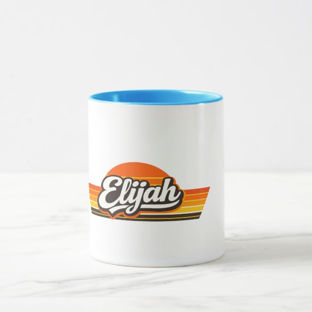 Mug Elijah Retro Sunset Name Design (Centre)