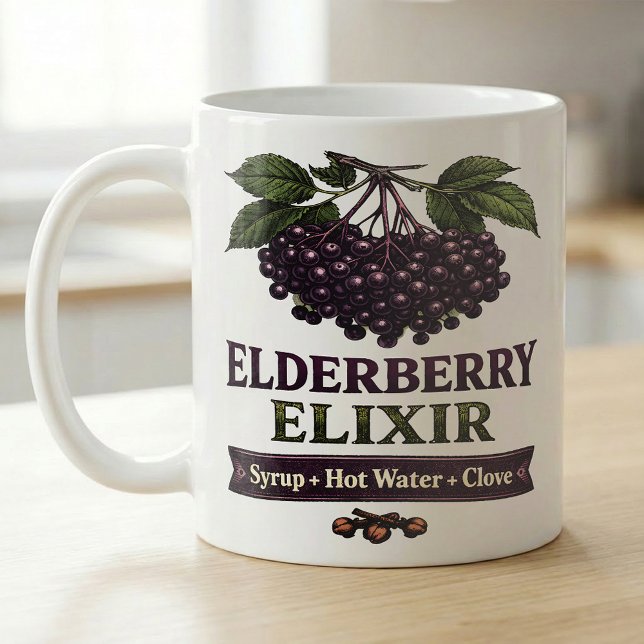 Mug Élixir de sureau Recette d'hiver cosy (Créateur téléchargé)