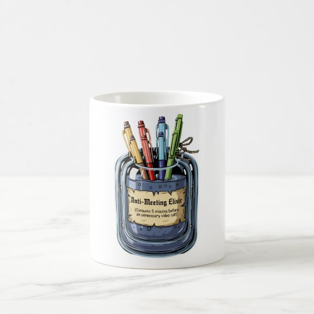 Mug Élixir drôle "anti-réunion" Cadeau d'humour de bur (Centre)
