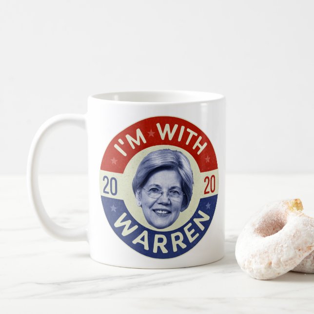 Mug Elizabeth Warren Présidente 2020 Démocrate Pic Ret (Avec donut)