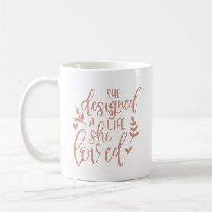Mug Elle a conçu une vie qu'elle aimait Botanical Blus