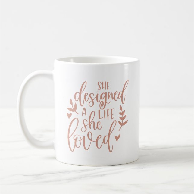 Mug Elle a conçu une vie qu'elle aimait Botanical Blus (Gauche)