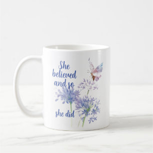 Mug Elle a cru et donc Citation Motive Papillon