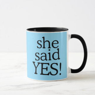 Mug Elle a dit oui!!!!! | Conception de célébration de
