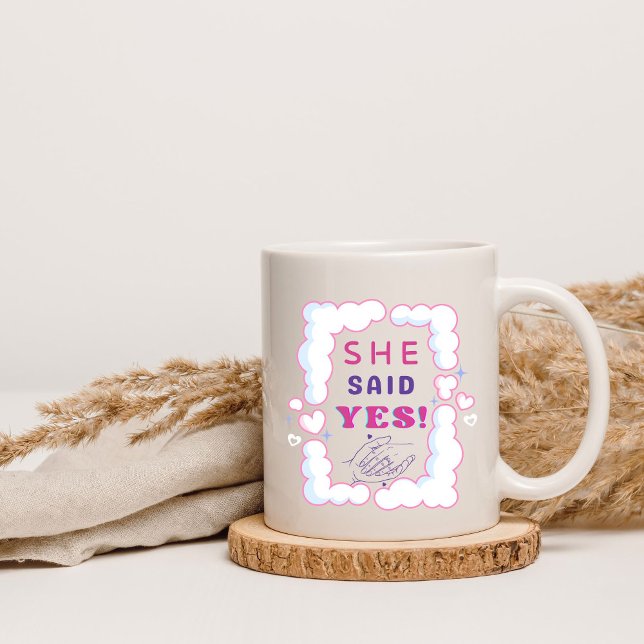 Mug Elle A Dit Oui Faire-part De Femme De Mari (Créateur téléchargé)
