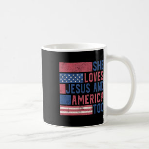 Mug Elle Aime Jésus Et L'Amérique Aussi 4 juillet Patr