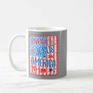 Mug Elle aime Jésus et l'Amérique aussi le 4 juillet