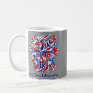 Mug Elle aime Jésus et l'Amérique aussi le 4 juillet
