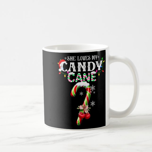 Mug Elle aime mon candy cane j'aime son Xmas à la ment (Droite)