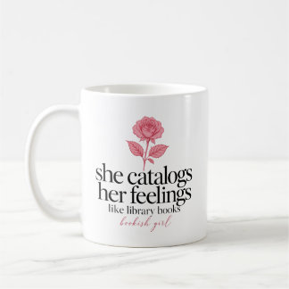 Mug Elle catalogue ses sentiments comme des livres de