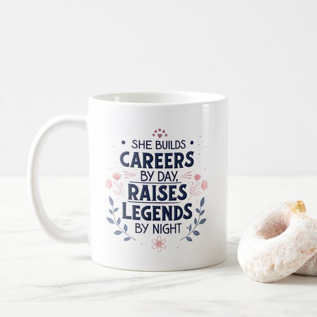Mug Elle construit des carrières inspirant la typograp (Avec donut)