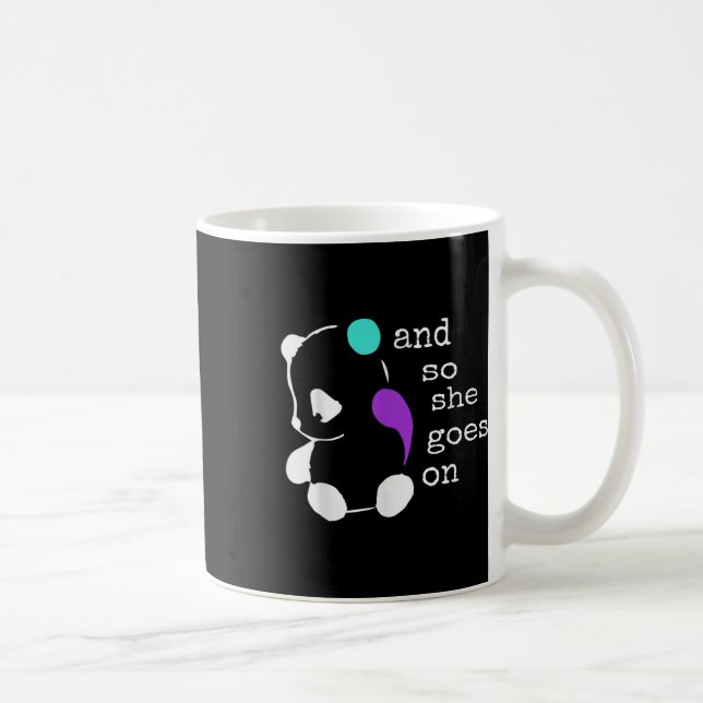 Mug Elle Continue - Semicolon Cadeau Prévention Suicid (Droite)