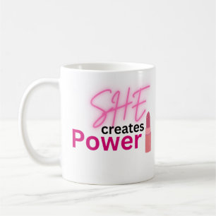 Mug Elle Crée le Pouvoir Femmes Inspirantes Empowermen