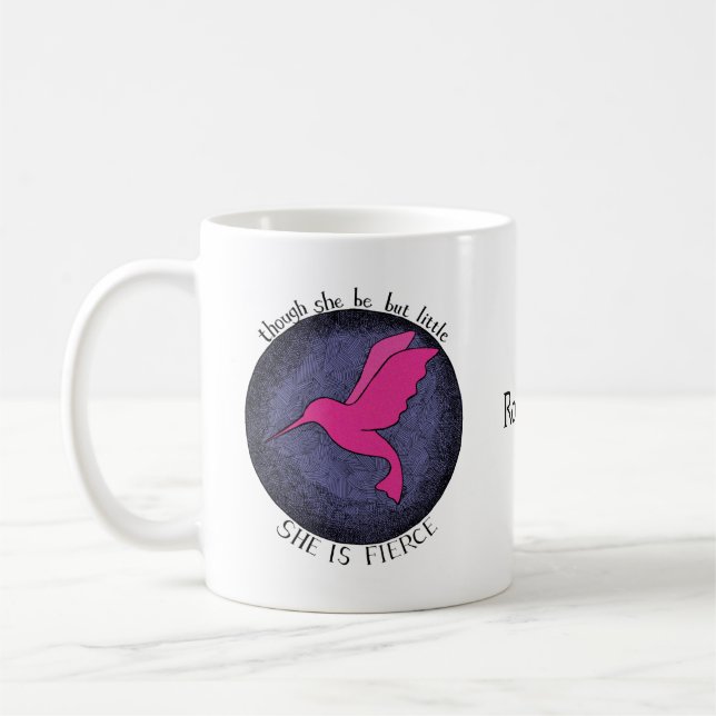 Mug Elle est féroce Citation Inspirationnelle Hummingb (Gauche)