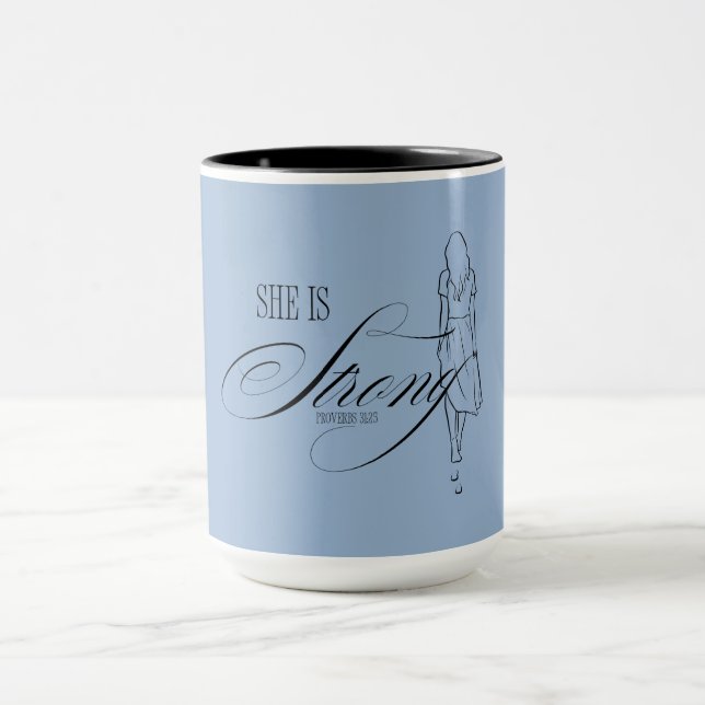 Mug Elle est forte Proverbes 31:25 (Centre)