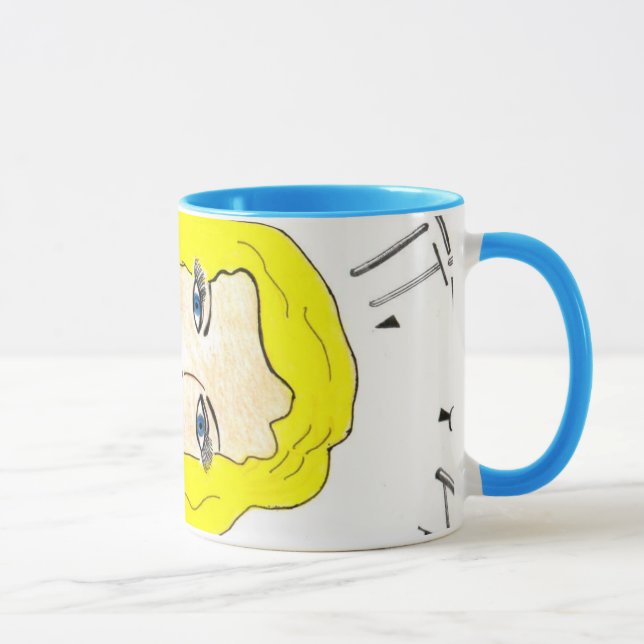 Mug Elle est le bébé blond - n aux yeux bleus fier ! (Droite)