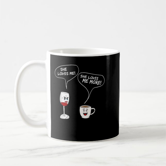 Mug Elle M'Aime Plus T-Shirt Drôle Vin Et Café Dr. (Gauche)