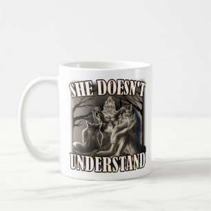 Mug Elle ne comprend pas, mèmes de loup-garou, cringe