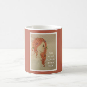 Mug Elle portait des fleurs dans les cheveux
