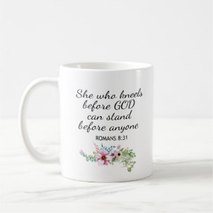 Mug Elle Qui Mange Romains 8:31 Écriture Biblique