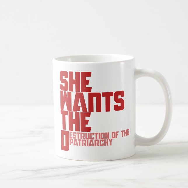 Mug Elle veut la destruction en D du patriarcat (Droite)