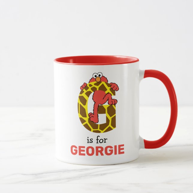 Mug Elmo Alphabet | G Girafe (Droite)