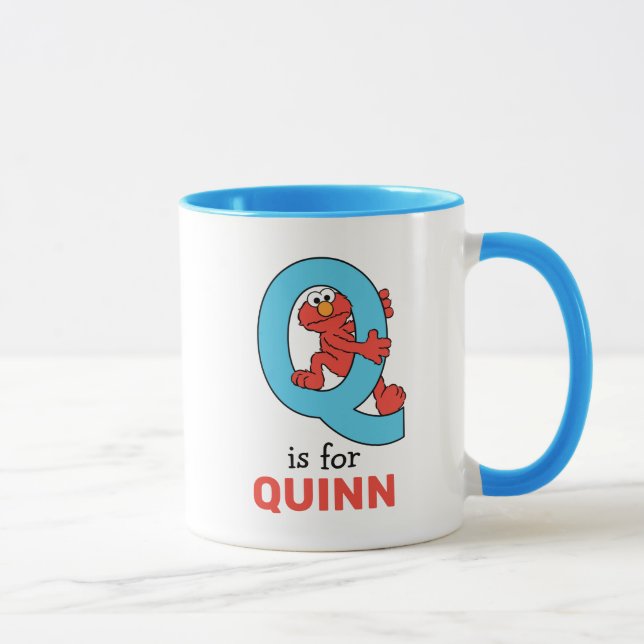 Mug Elmo Alphabet | Q Bleu (Droite)