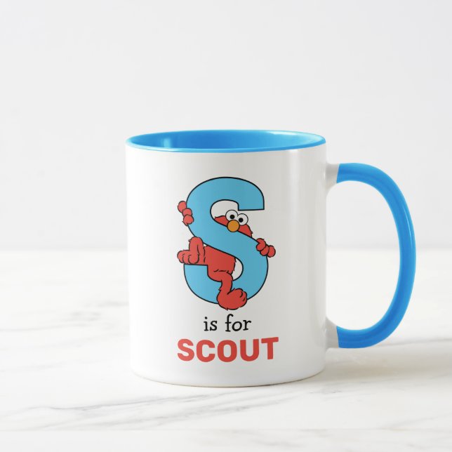 Mug Elmo Alphabet | S Bleu (Droite)