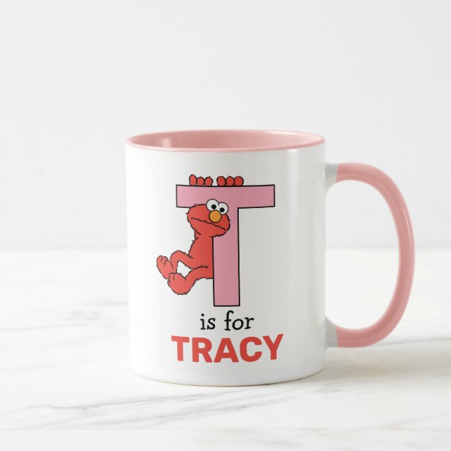 Mug Elmo Alphabet | T rose (Droite)