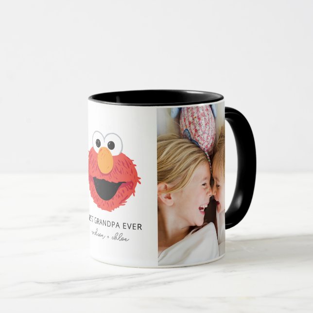 Mug Elmo Big Face | Meilleur grand-père - Photo (Devant droit)