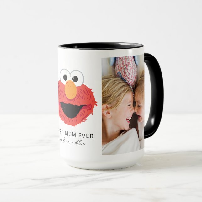 Mug Elmo Big Face | Meilleure maman - Photo (Devant droit)