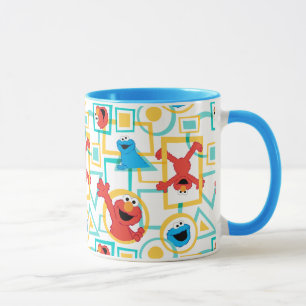 Mug Elmo & Cookie Monster Fun Shapes Motif