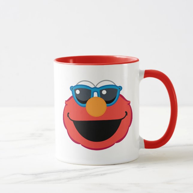 Mug Elmo visage souriant avec lunettes de soleil (Droite)