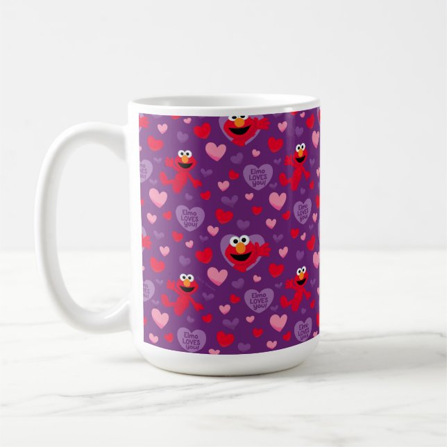 Mug Elmo vous aime Motif de la Saint Valentin (Gauche)
