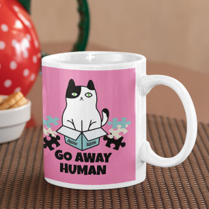 Mug Éloignez le chat humain au puzzle
