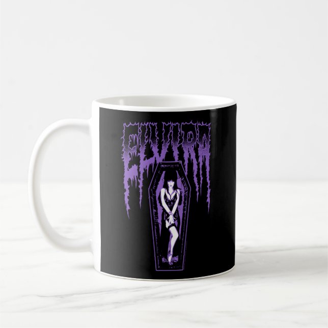 Mug Elvira Maîtresse Du Nom Foncé Purple Coffin (Gauche)