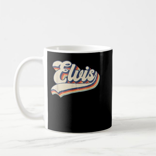 Mug Elvis Nom Personnalisé Vintage Retro Cadeaux Homme (Gauche)